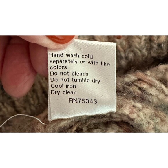 Women's BARTOLINI Made in Italy Pink Gray Wool Blend Loose Knit Sweater Size S - Picture 11 of 11